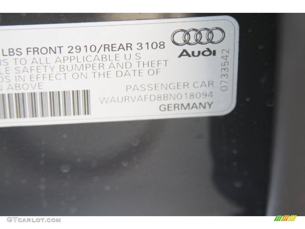 2011 A8 L 4.2 FSI quattro - Oolong Grey Metallic / Nougat Brown photo #10