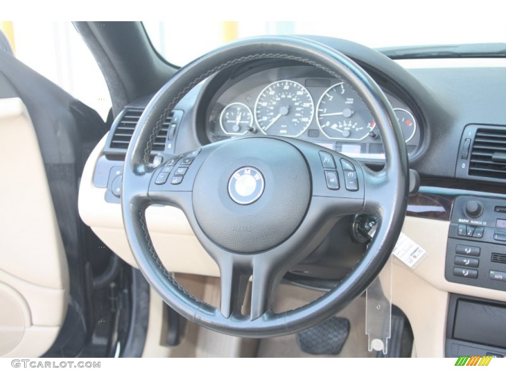 2003 BMW 3 Series 330i Convertible Sand Steering Wheel Photo #53532399