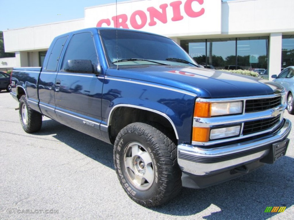 1998 C/K K1500 Extended Cab 4x4 - Indigo Blue Metallic / Gray photo #1
