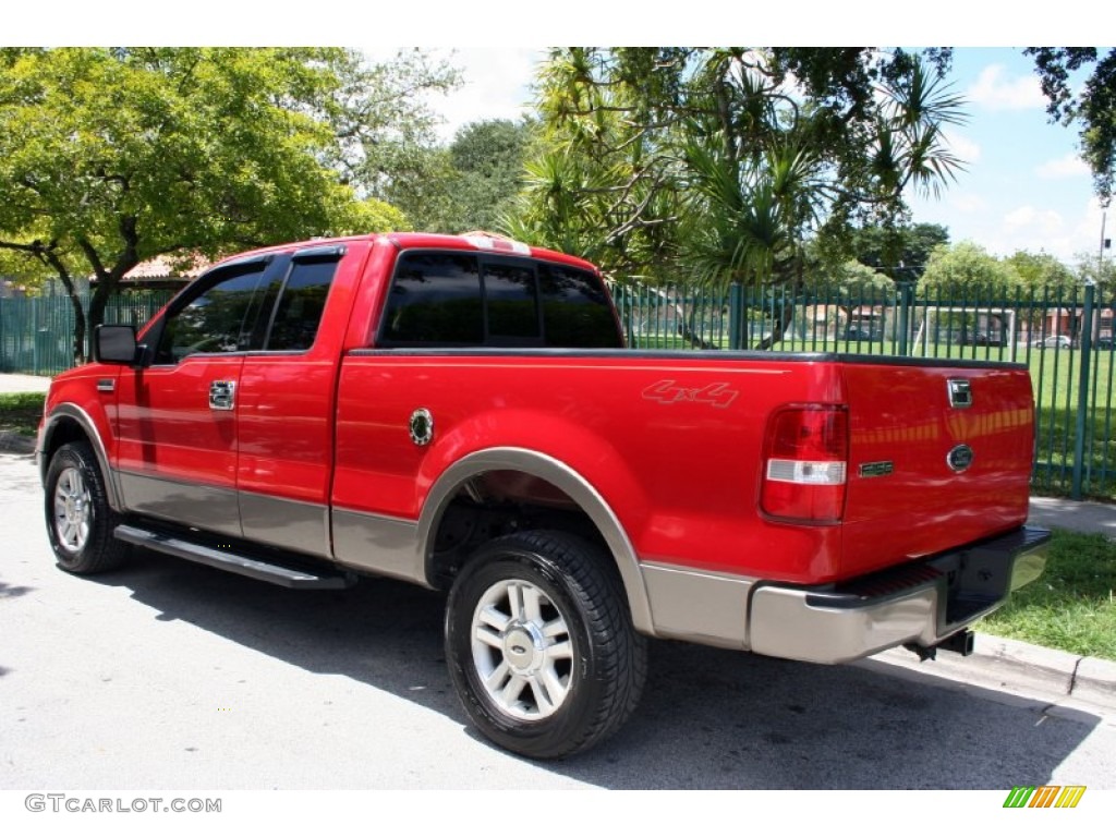 2004 F150 Lariat SuperCab 4x4 - Bright Red / Tan photo #5