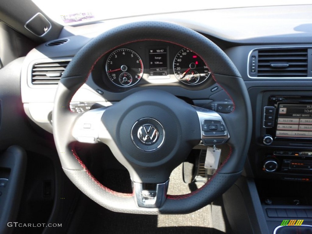 2012 Volkswagen Jetta GLI Autobahn Titan Black Steering Wheel Photo #53534948