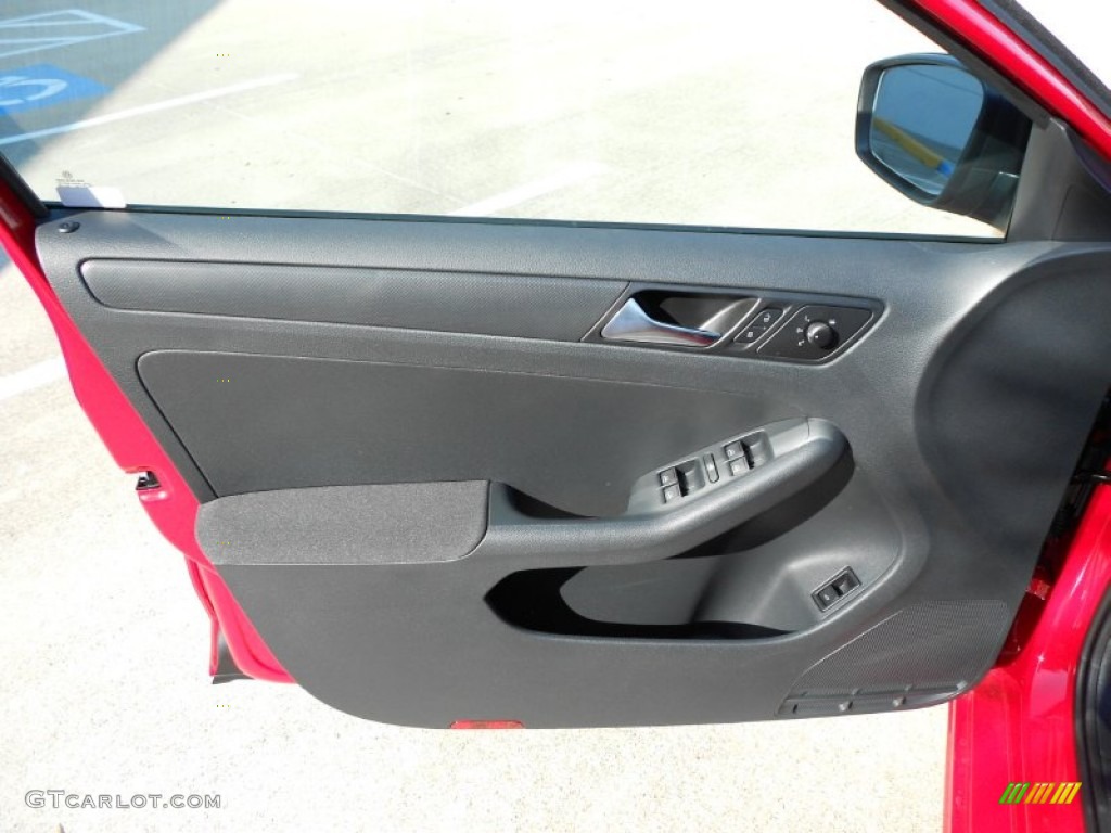 2012 Volkswagen Jetta S Sedan Titan Black Door Panel Photo #53536815