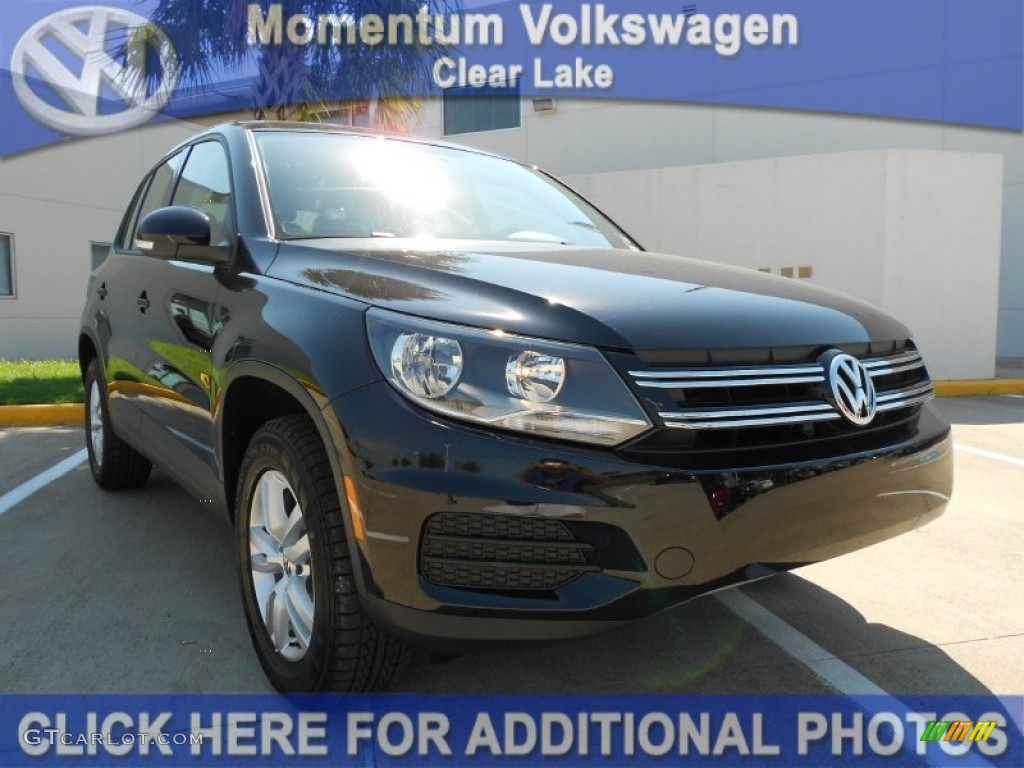 2012 Tiguan S - Deep Black Metallic / Black photo #1