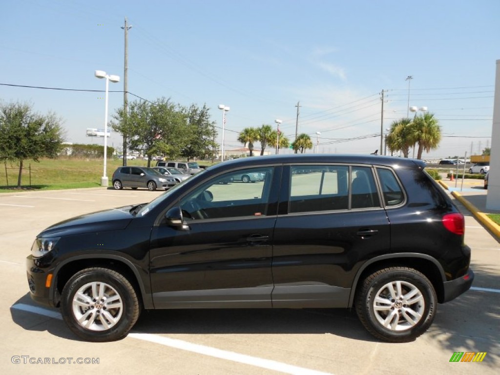2012 Tiguan S - Deep Black Metallic / Black photo #4