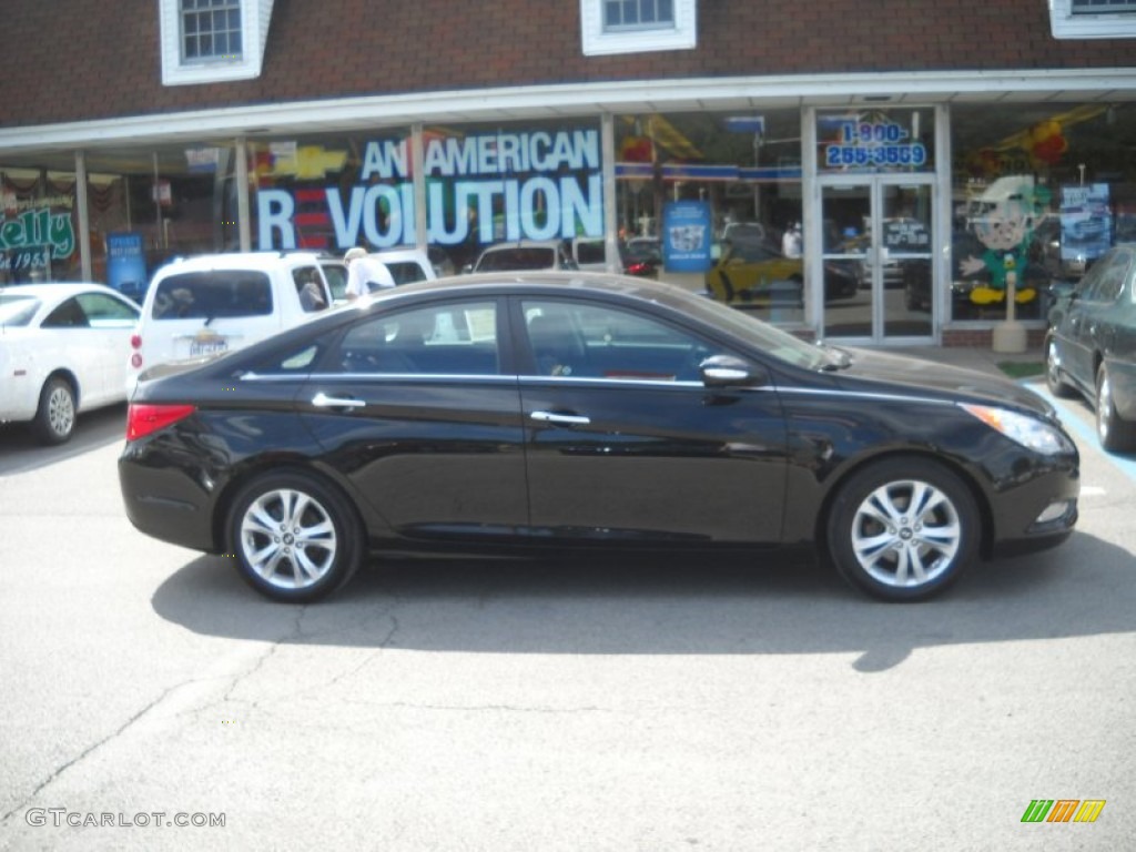 2011 Sonata Limited - Midnight Black / Wine photo #2