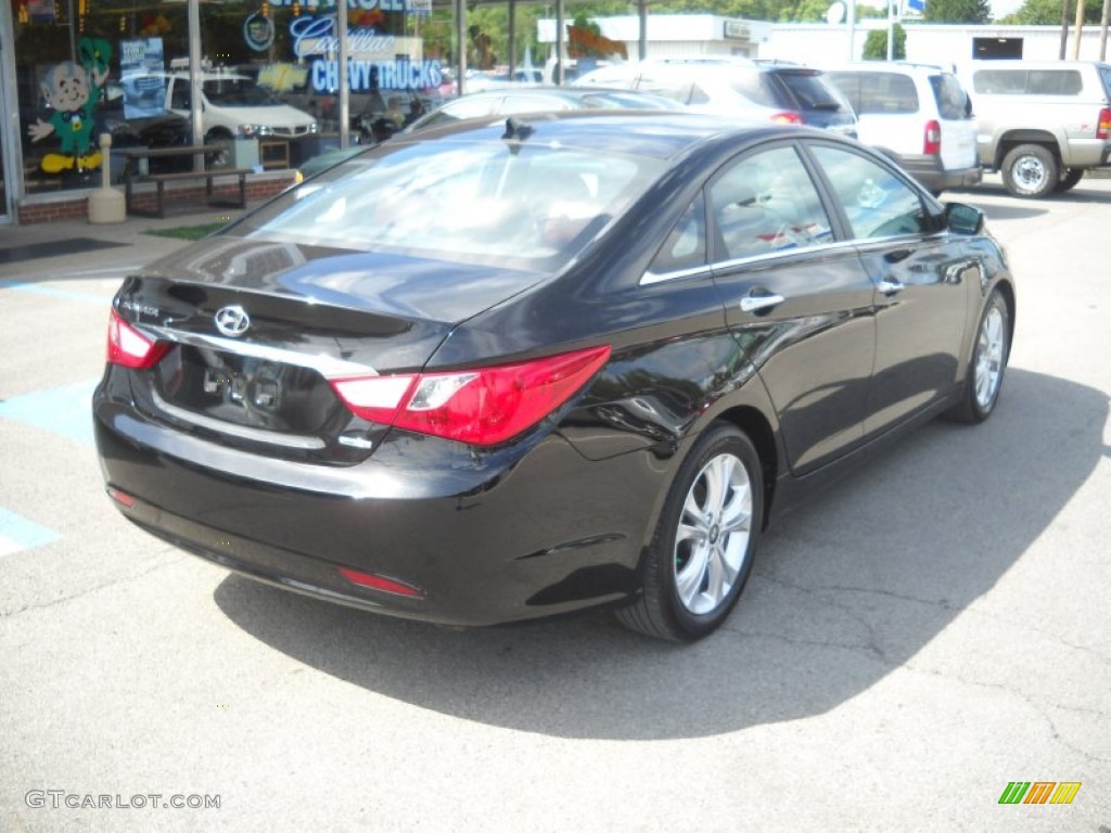 2011 Sonata Limited - Midnight Black / Wine photo #3