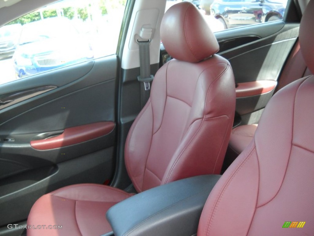 2011 Sonata Limited - Midnight Black / Wine photo #10
