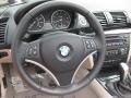 Taupe 2009 BMW 1 Series 128i Convertible Steering Wheel
