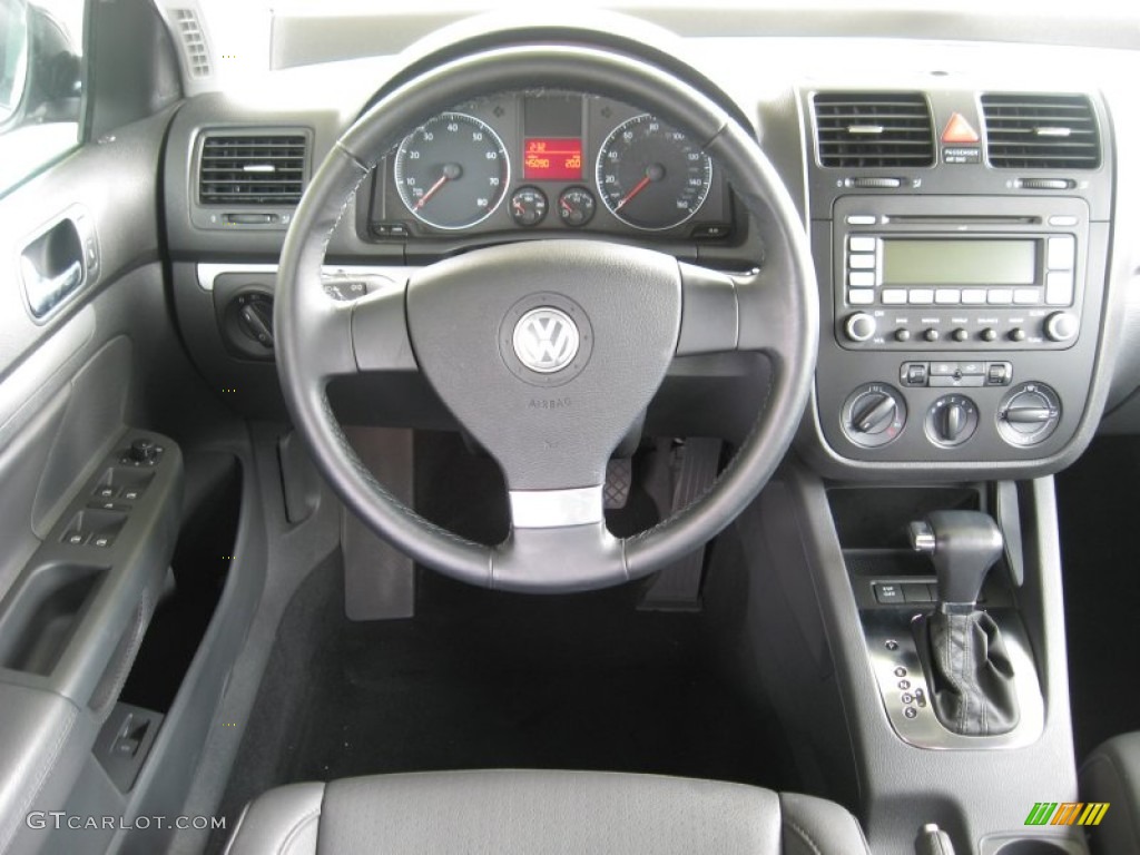2009 Volkswagen Jetta SE SportWagen Anthracite Steering Wheel Photo #53543206