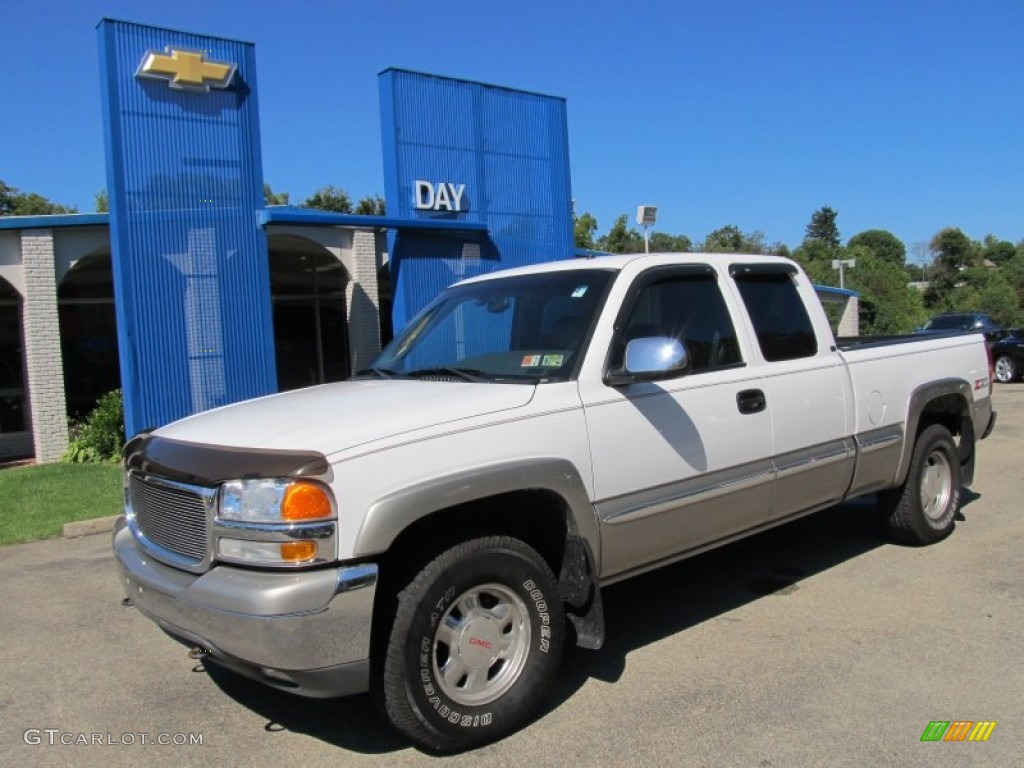 2002 Sierra 1500 SLT Extended Cab 4x4 - Summit White / Graphite photo #1