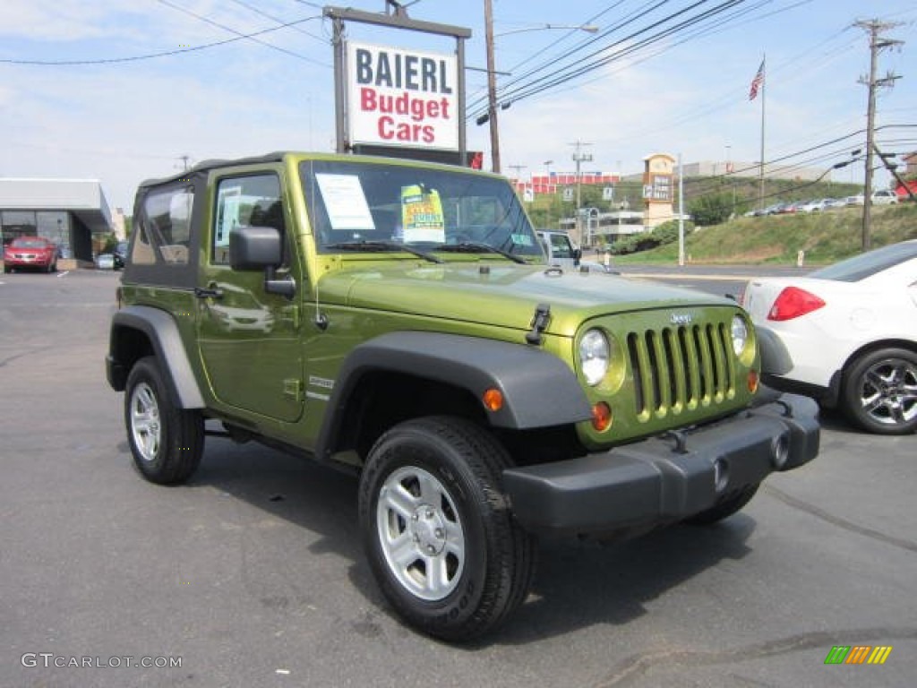 2010 Wrangler Sport 4x4 - Rescue Green Metallic / Dark Slate Gray/Medium Slate Gray photo #1