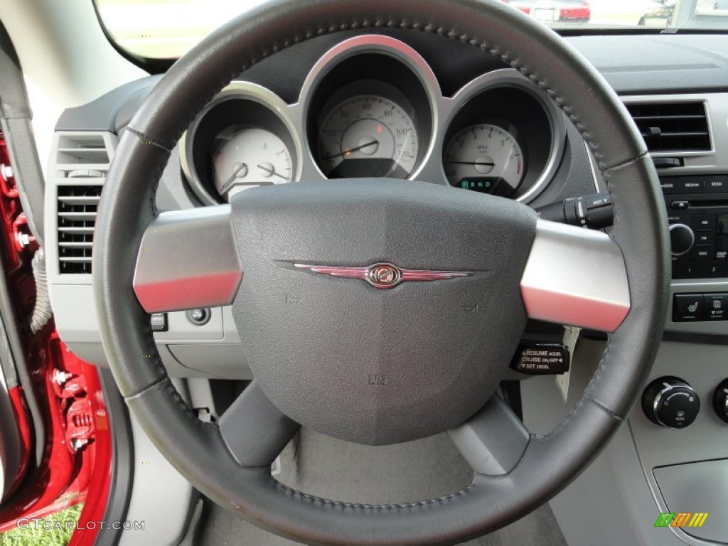 2008 Chrysler Sebring Touring Convertible Dark Slate Gray/Light Slate Gray Steering Wheel Photo #53547731