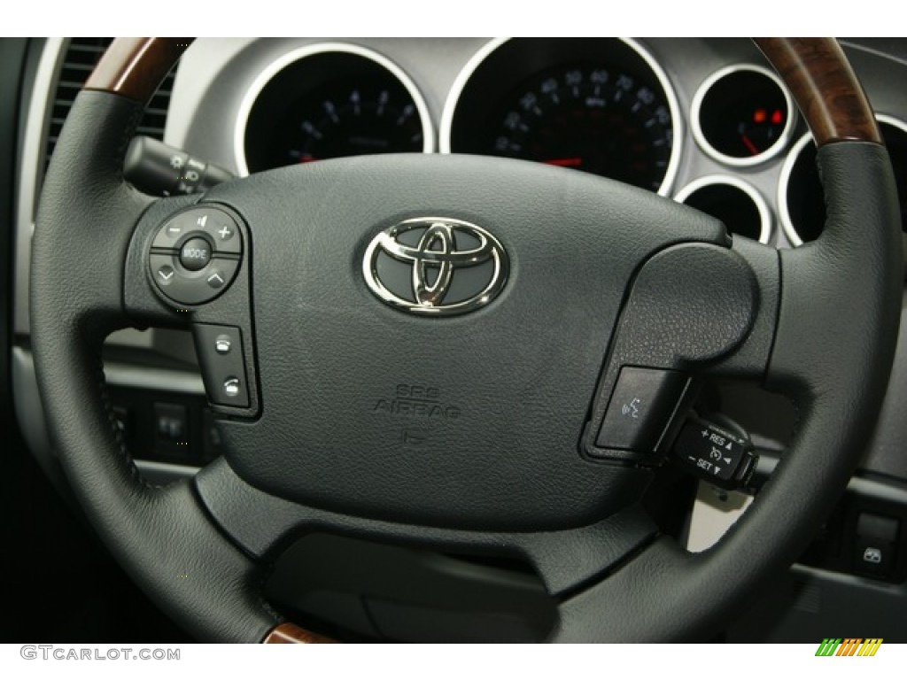2011 Toyota Tundra Platinum CrewMax 4x4 Graphite Gray Steering Wheel Photo #53550024