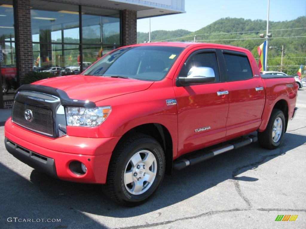 2008 Tundra Limited CrewMax 4x4 - Radiant Red / Graphite Gray photo #2