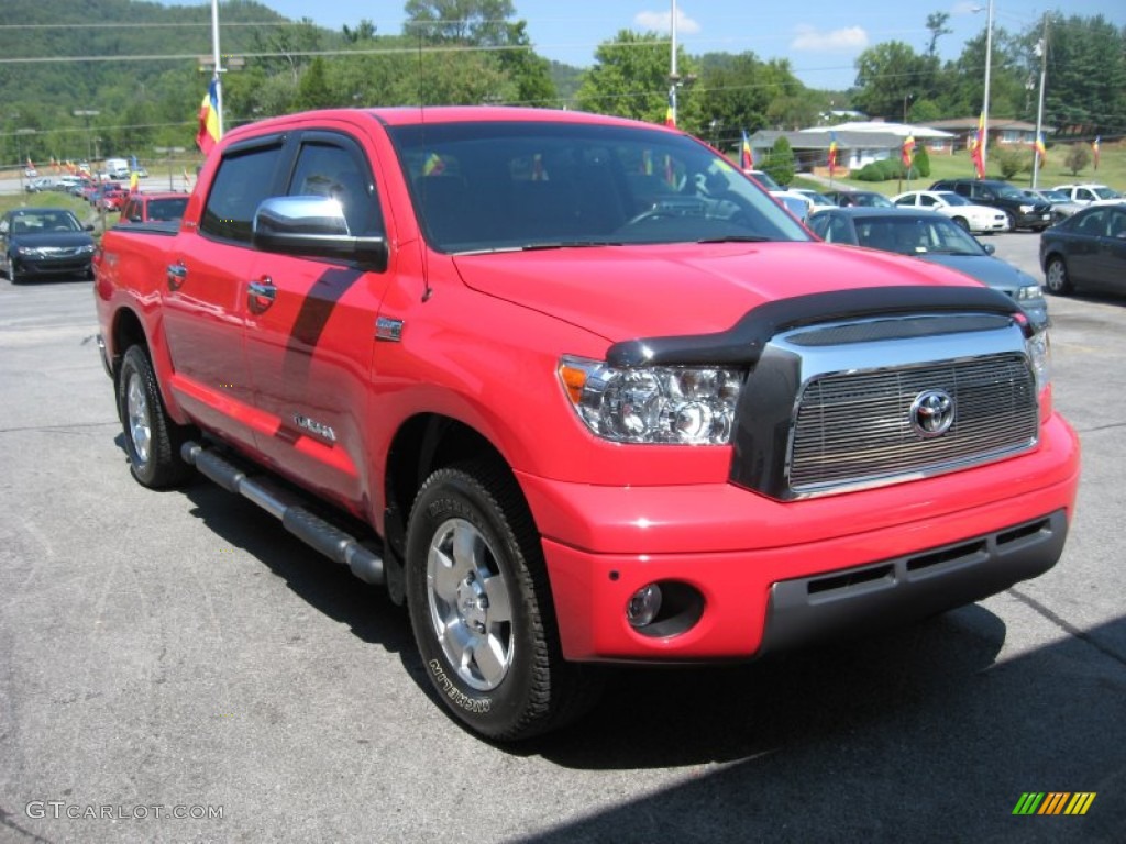 2008 Tundra Limited CrewMax 4x4 - Radiant Red / Graphite Gray photo #4