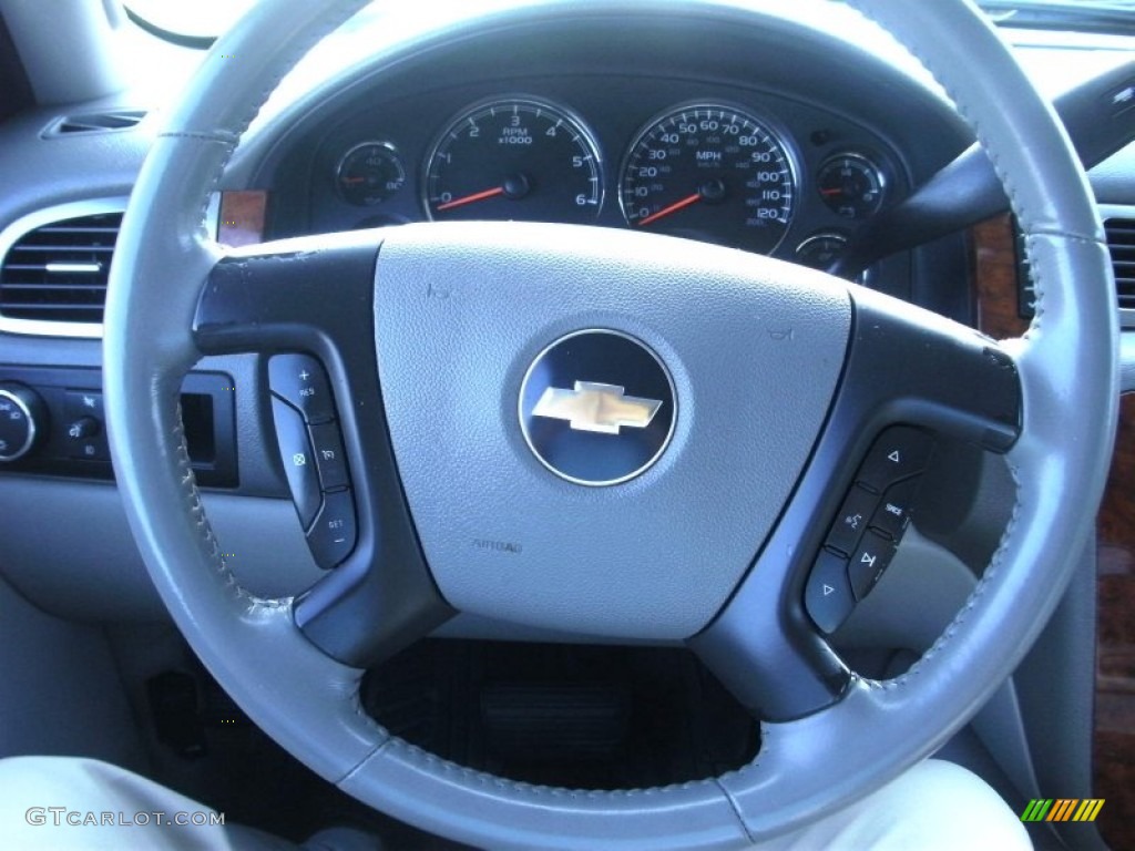 2008 Chevrolet Avalanche LTZ Dark Titanium/Light Titanium Steering Wheel Photo #53550570