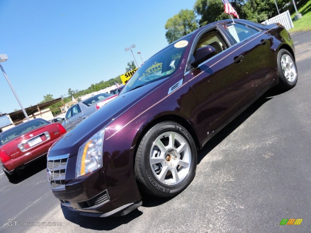 2009 CTS 4 AWD Sedan - Black Cherry / Cashmere/Cocoa photo #1