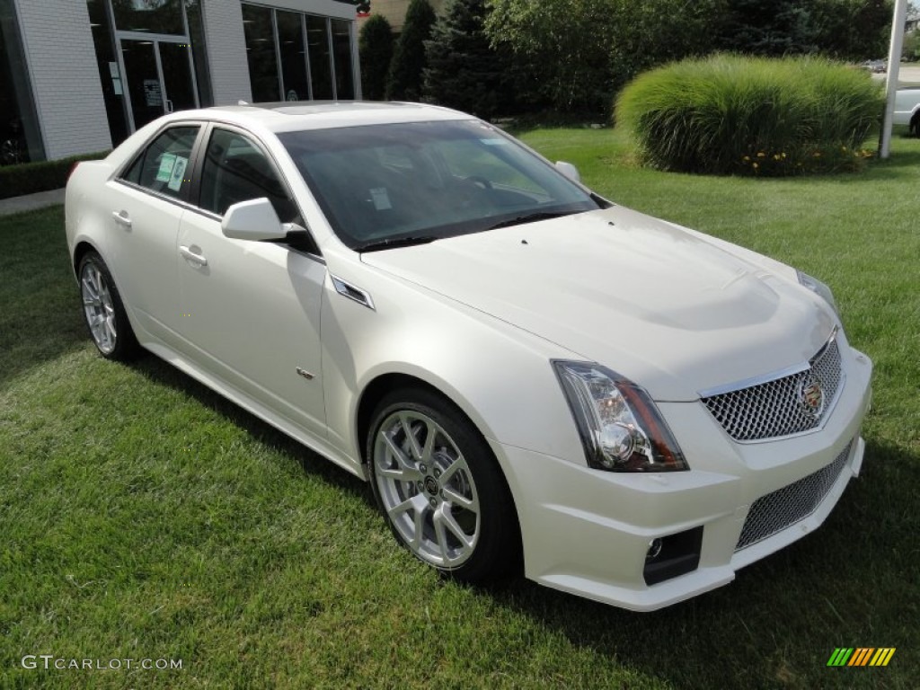 2012 CTS -V Sedan - White Diamond Tricoat / Ebony/Ebony photo #2