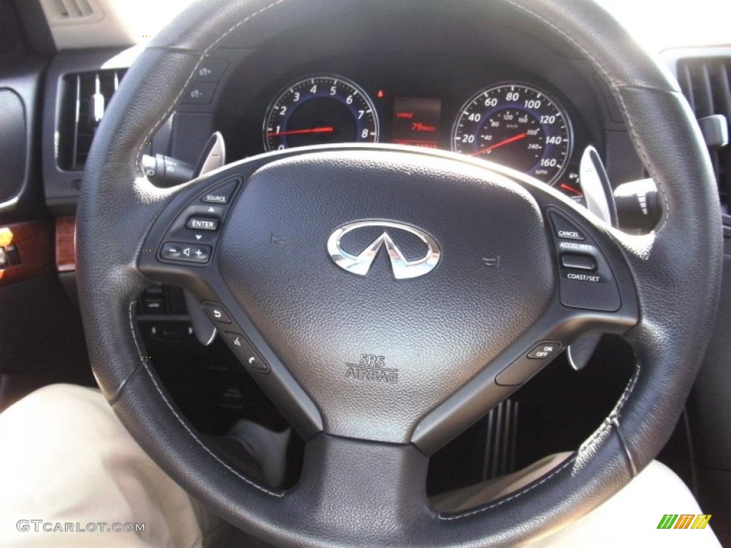 2009 Infiniti G 37 S Sport Coupe Graphite Steering Wheel Photo #53553283