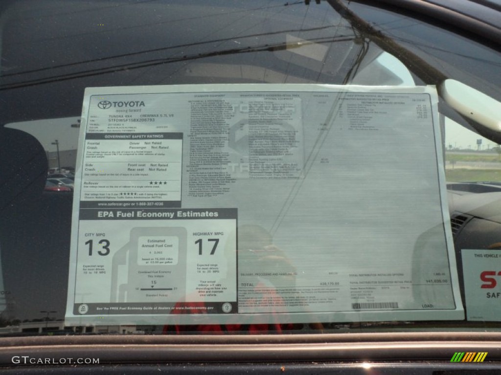 2011 Toyota Tundra TRD Rock Warrior CrewMax 4x4 Window Sticker Photo #53554071