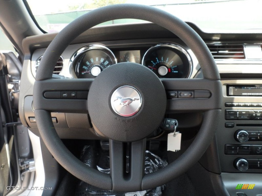 2012 Ford Mustang GT Coupe Charcoal Black Steering Wheel Photo #53555715
