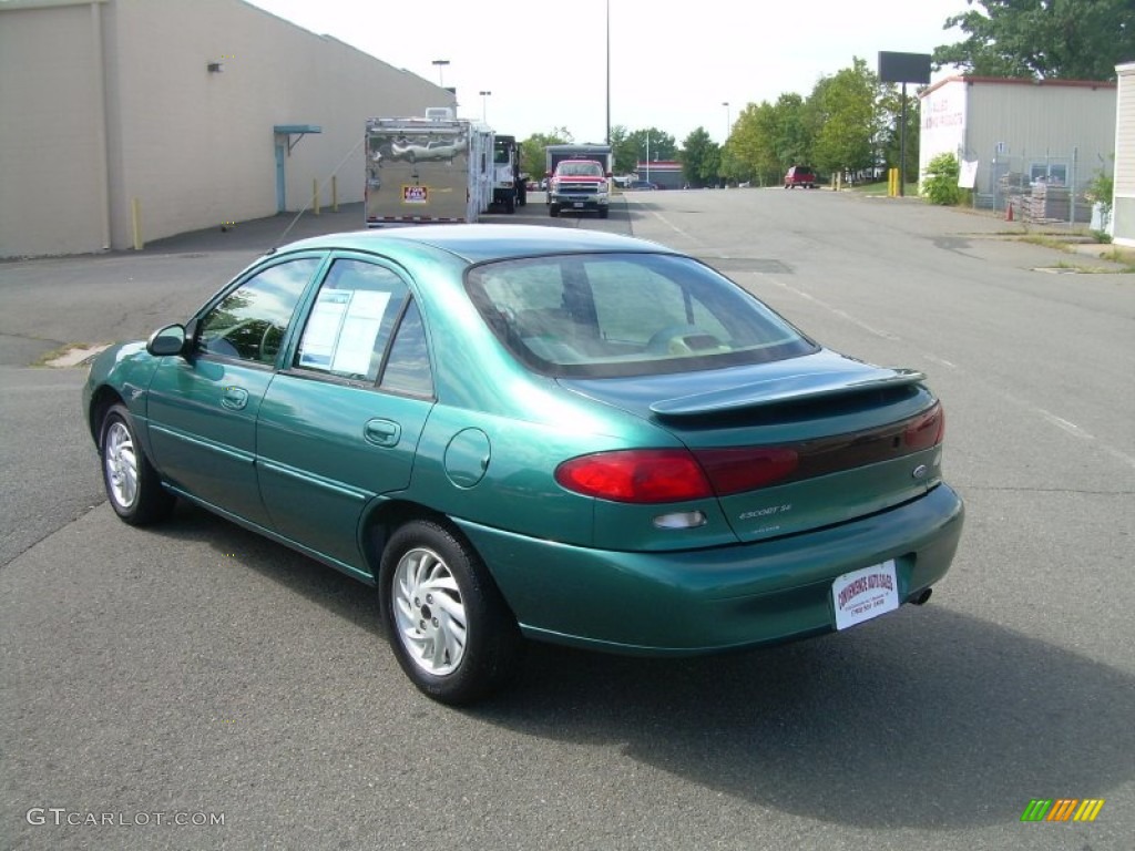 1998 Escort SE Sedan - Pacific Green Metallic / Beige photo #6