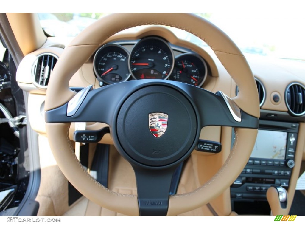 2012 Porsche Cayman Standard Cayman Model Sand Beige Steering Wheel Photo #53556146