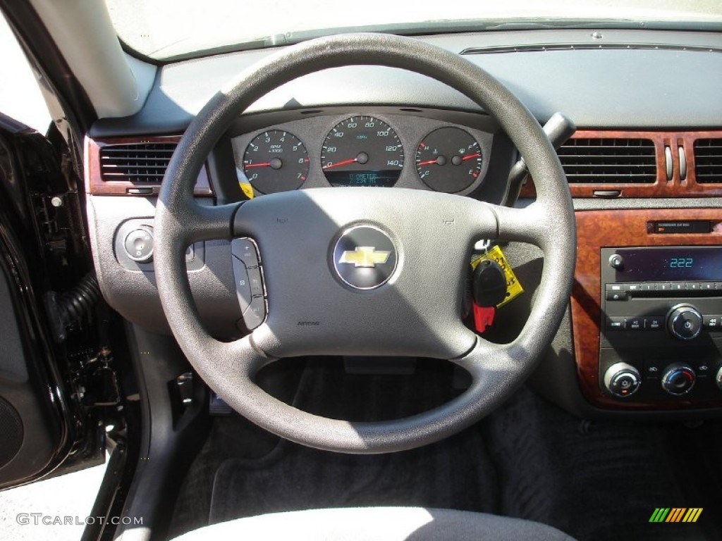 2011 Chevrolet Impala LT Ebony Steering Wheel Photo #53556288