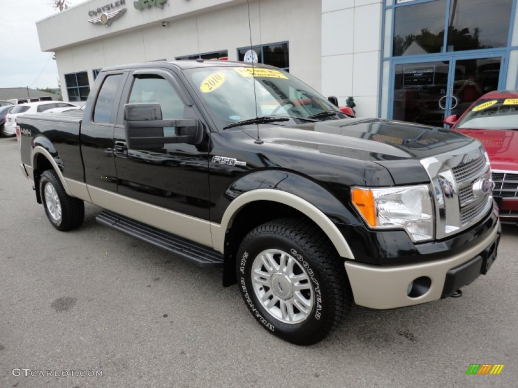 2010 F150 Lariat SuperCab 4x4 - Tuxedo Black / Black photo #2