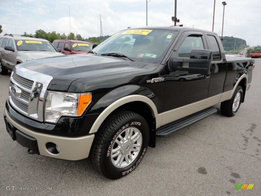 2010 F150 Lariat SuperCab 4x4 - Tuxedo Black / Black photo #4