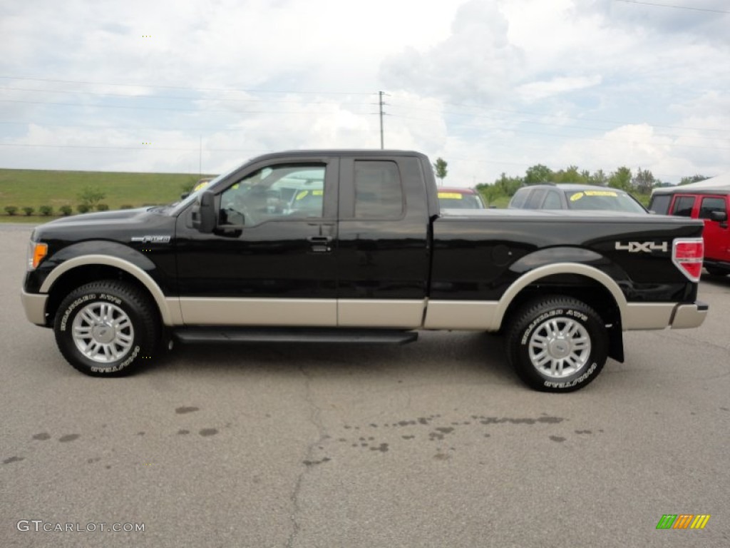 2010 F150 Lariat SuperCab 4x4 - Tuxedo Black / Black photo #5