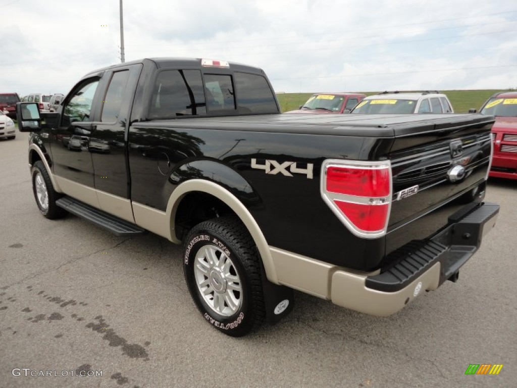 2010 F150 Lariat SuperCab 4x4 - Tuxedo Black / Black photo #6