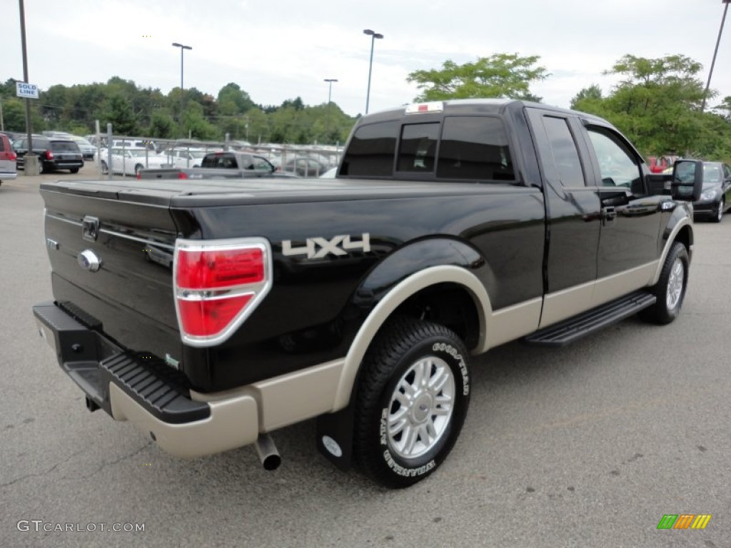 2010 F150 Lariat SuperCab 4x4 - Tuxedo Black / Black photo #8