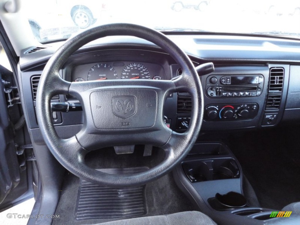 2003 Dodge Dakota SXT Club Cab 4x4 Dark Slate Gray Steering Wheel Photo #53557137