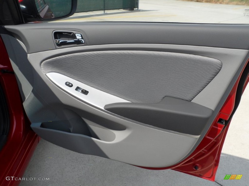 2012 Hyundai Accent GLS 4 Door Gray Door Panel Photo #53557737