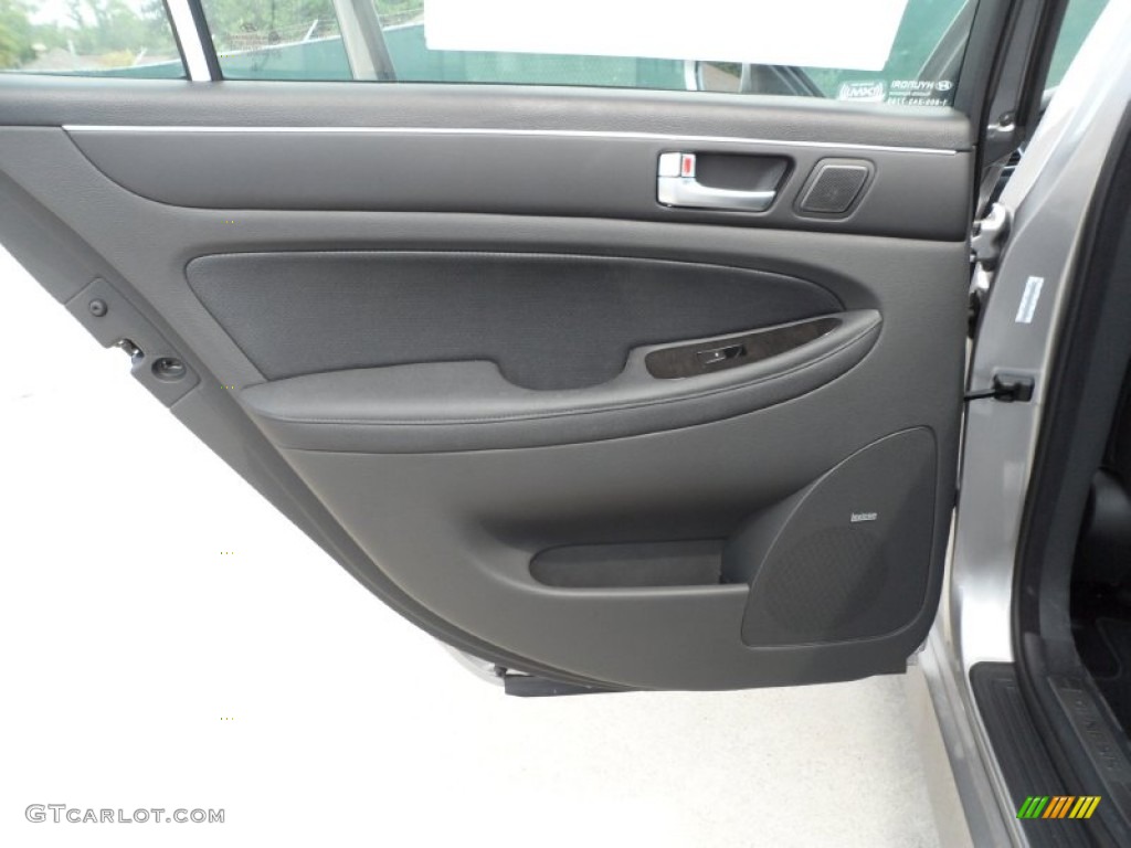2012 Hyundai Genesis 3.8 Sedan Jet Black Door Panel Photo #53558813