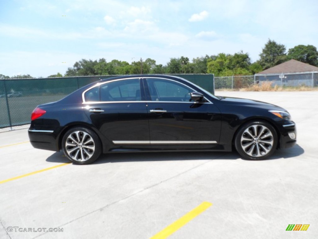 Black Noir Pearl 2012 Hyundai Genesis 5.0 R Spec Sedan Exterior Photo #53559105