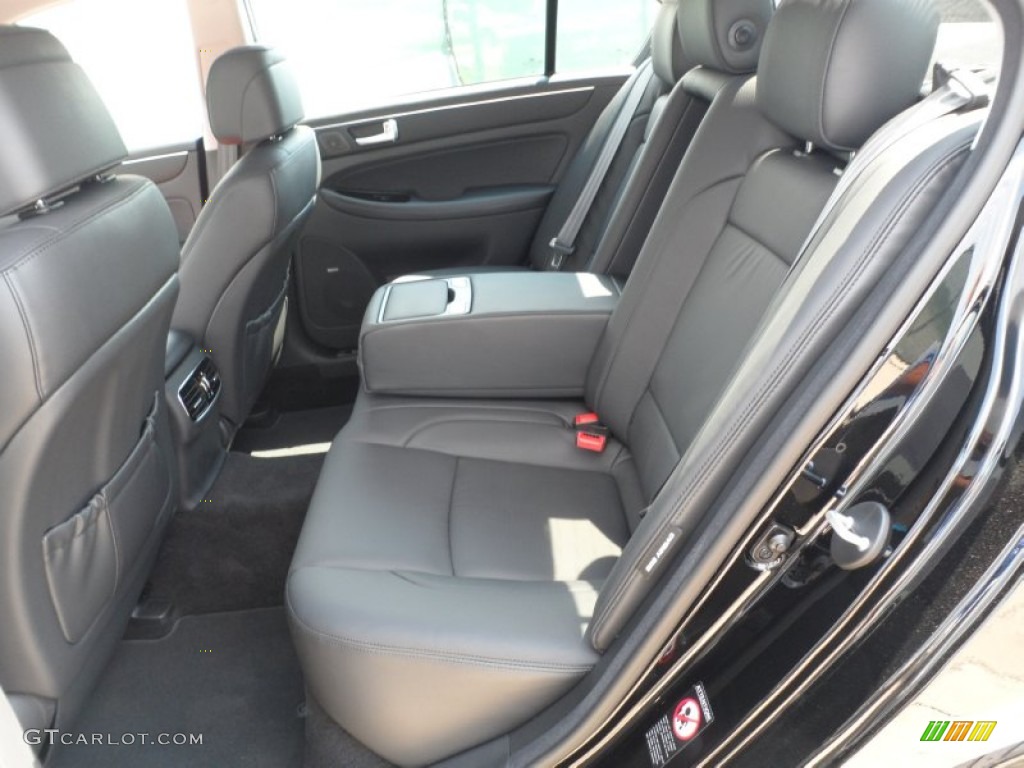 Jet Black Interior 2012 Hyundai Genesis 5.0 R Spec Sedan Photo #53559372