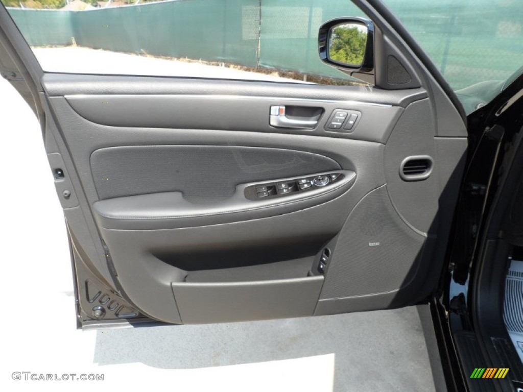 2012 Hyundai Genesis 5.0 R Spec Sedan Jet Black Door Panel Photo #53559387
