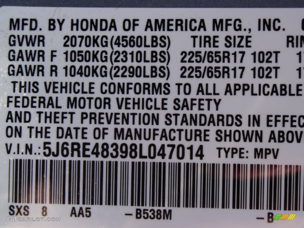 2008 CR-V LX 4WD - Glacier Blue Metallic / Gray photo #28