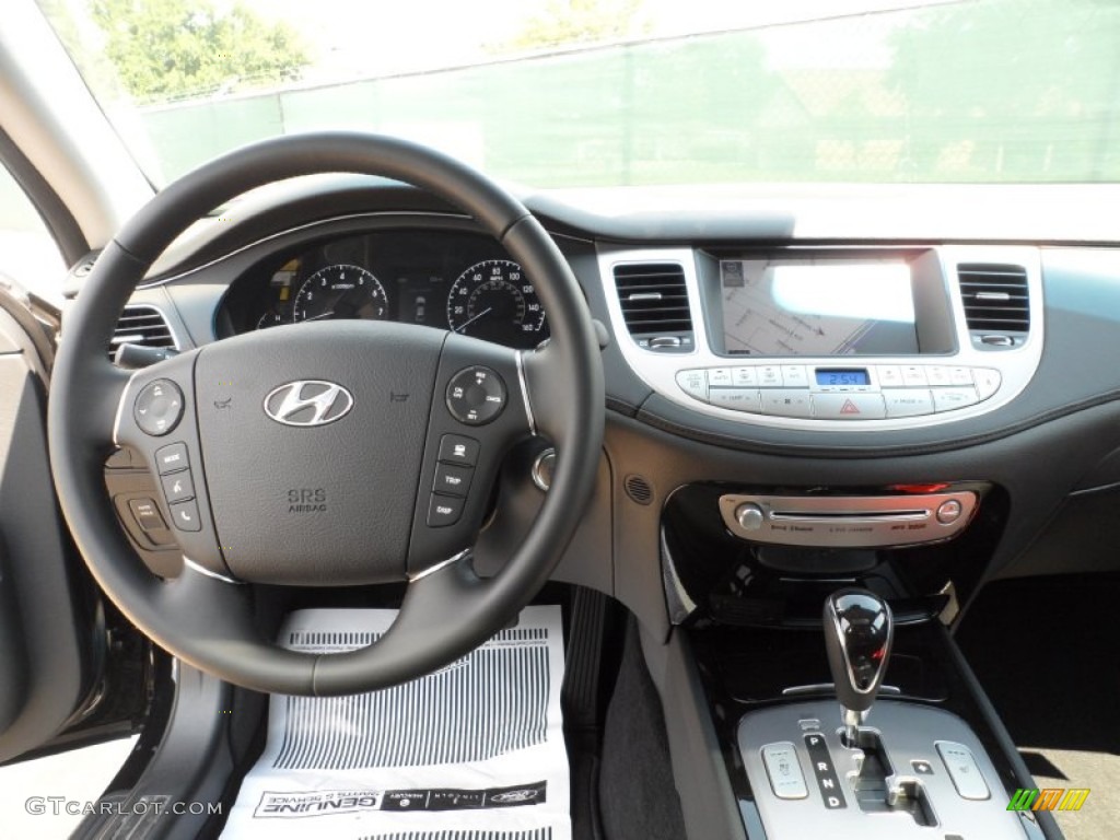2012 Hyundai Genesis 5.0 R Spec Sedan Jet Black Dashboard Photo #53559485