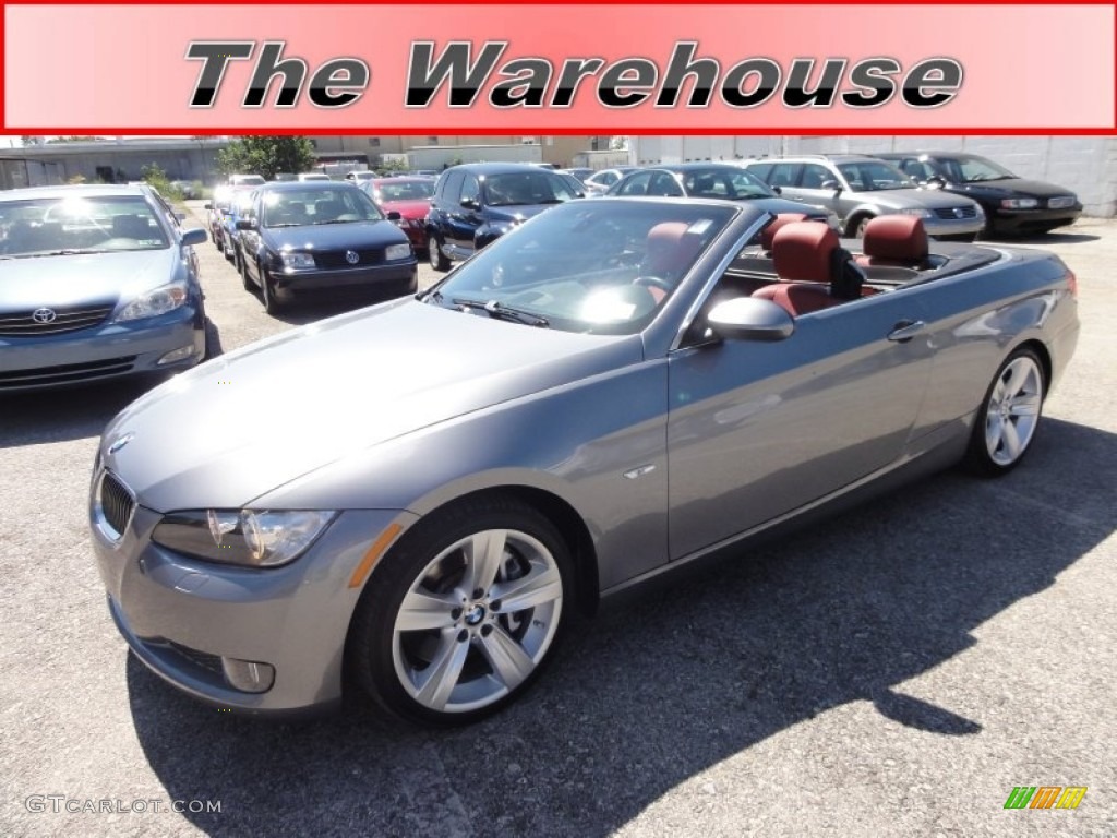 2007 3 Series 335i Convertible - Space Gray Metallic / Coral Red/Black photo #1