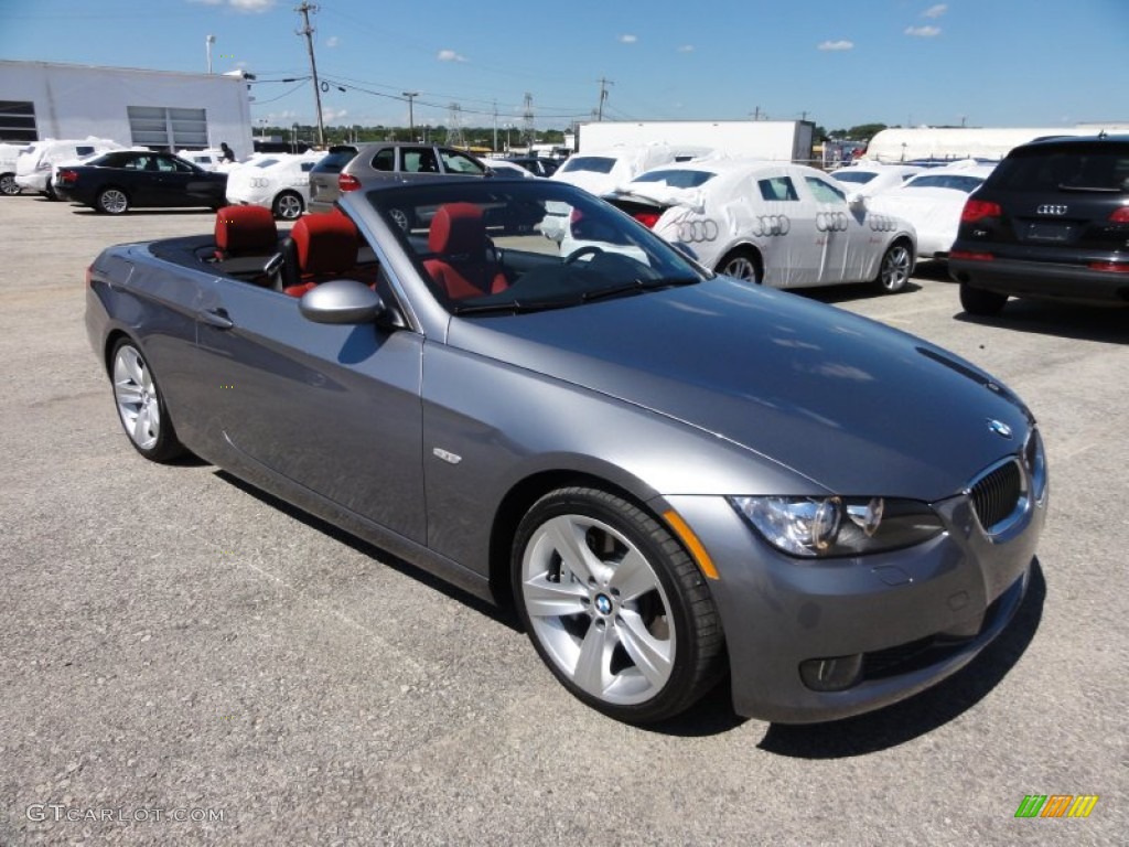 2007 3 Series 335i Convertible - Space Gray Metallic / Coral Red/Black photo #4