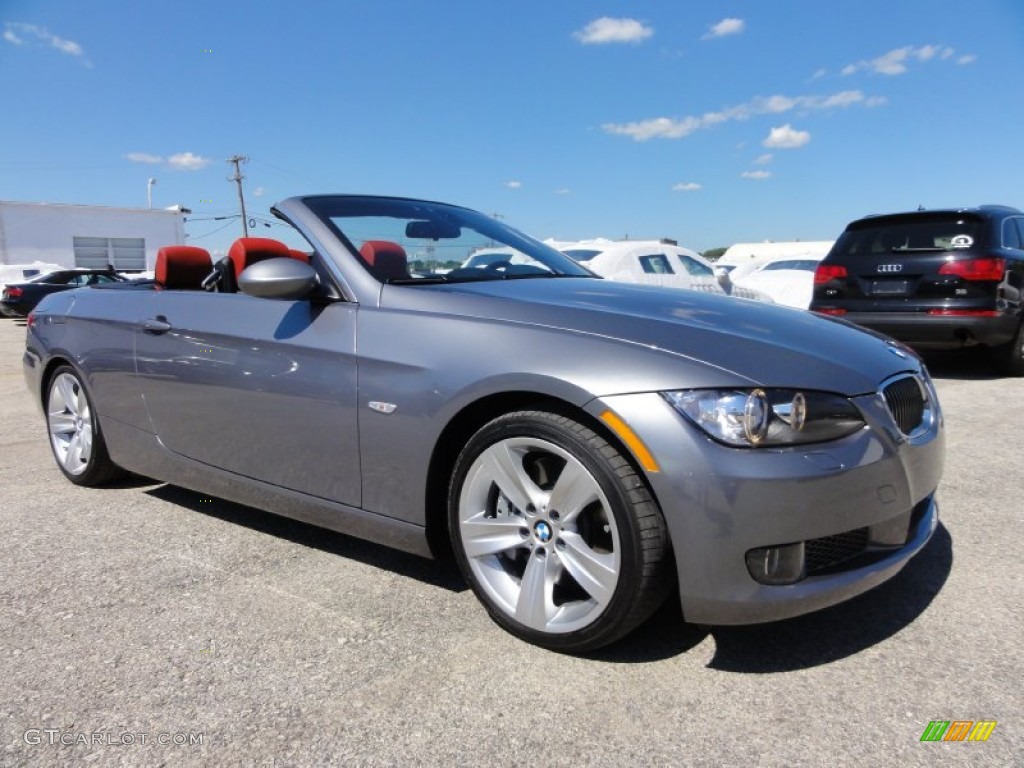 2007 3 Series 335i Convertible - Space Gray Metallic / Coral Red/Black photo #5