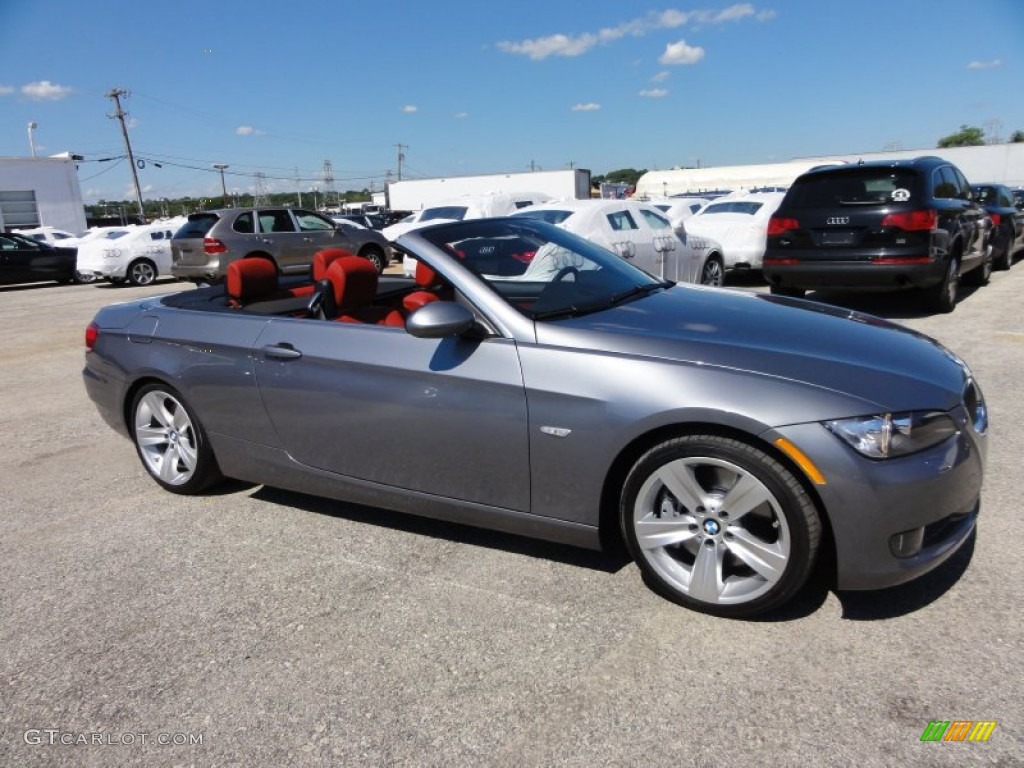 2007 3 Series 335i Convertible - Space Gray Metallic / Coral Red/Black photo #6
