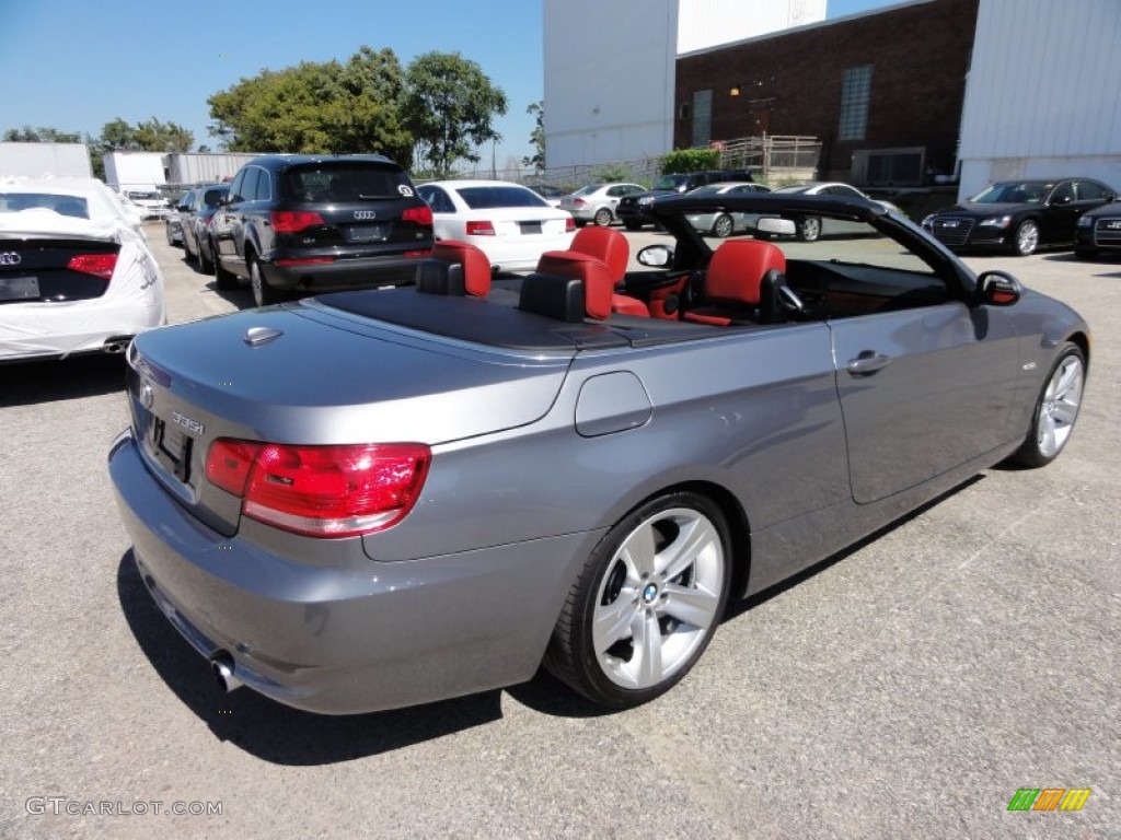 2007 3 Series 335i Convertible - Space Gray Metallic / Coral Red/Black photo #8