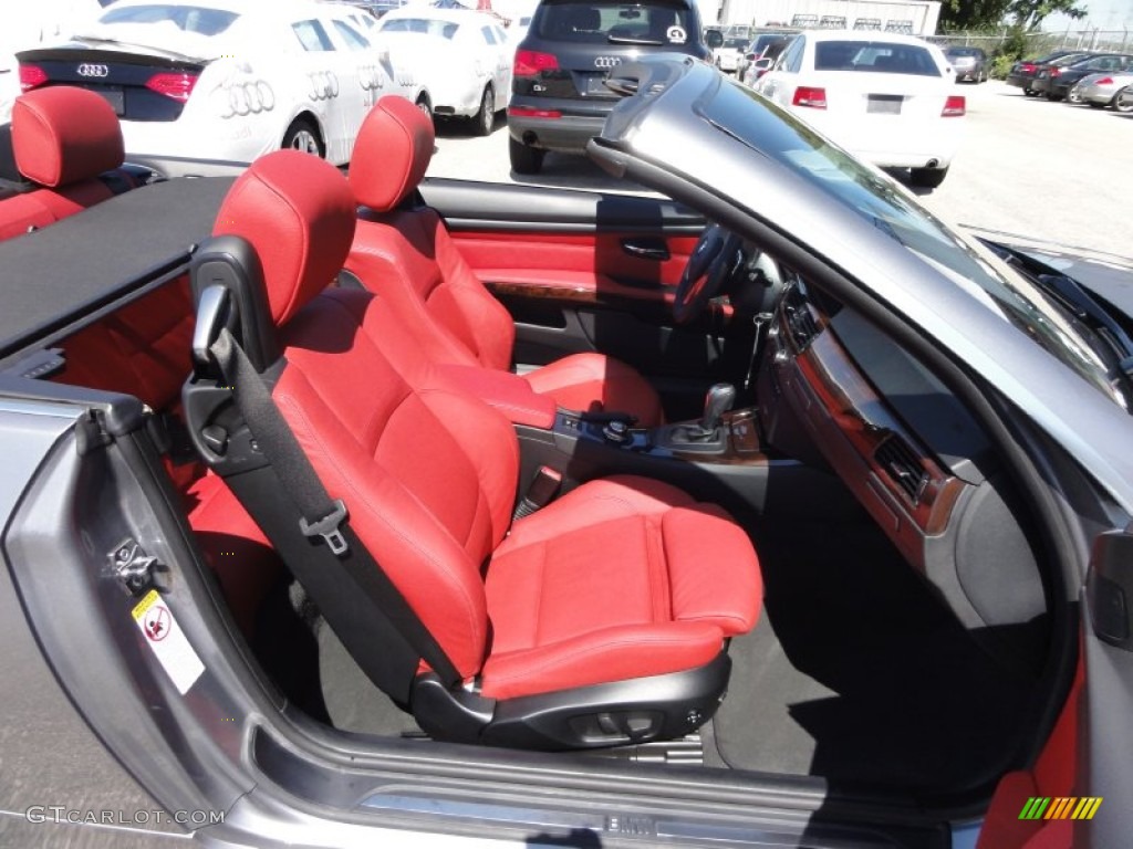 2007 3 Series 335i Convertible - Space Gray Metallic / Coral Red/Black photo #20
