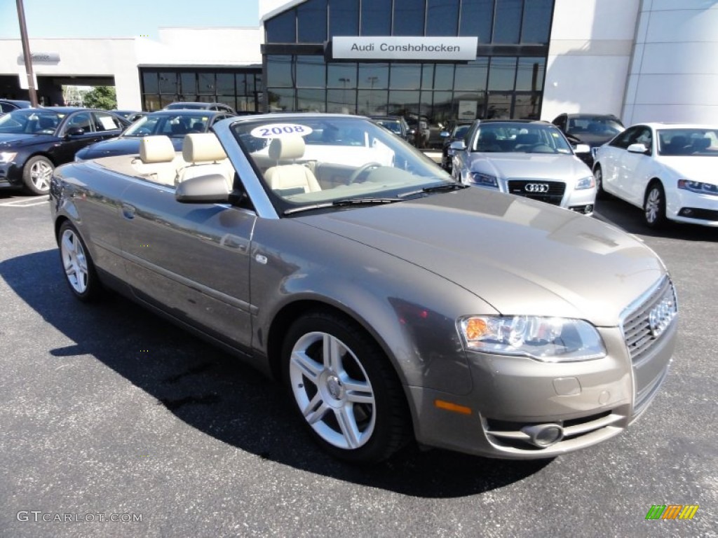 2008 A4 2.0T quattro Cabriolet - Alpaka Beige Metallic / Beige photo #4