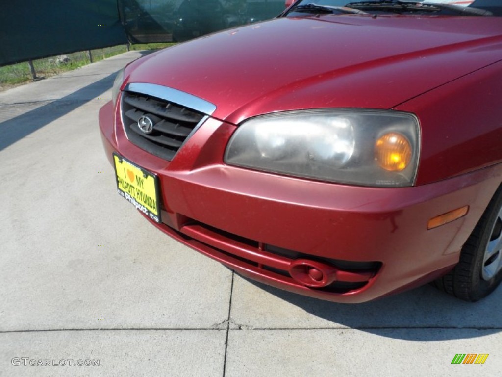 2004 Elantra GLS Sedan - Crimson Dark Red / Gray photo #12