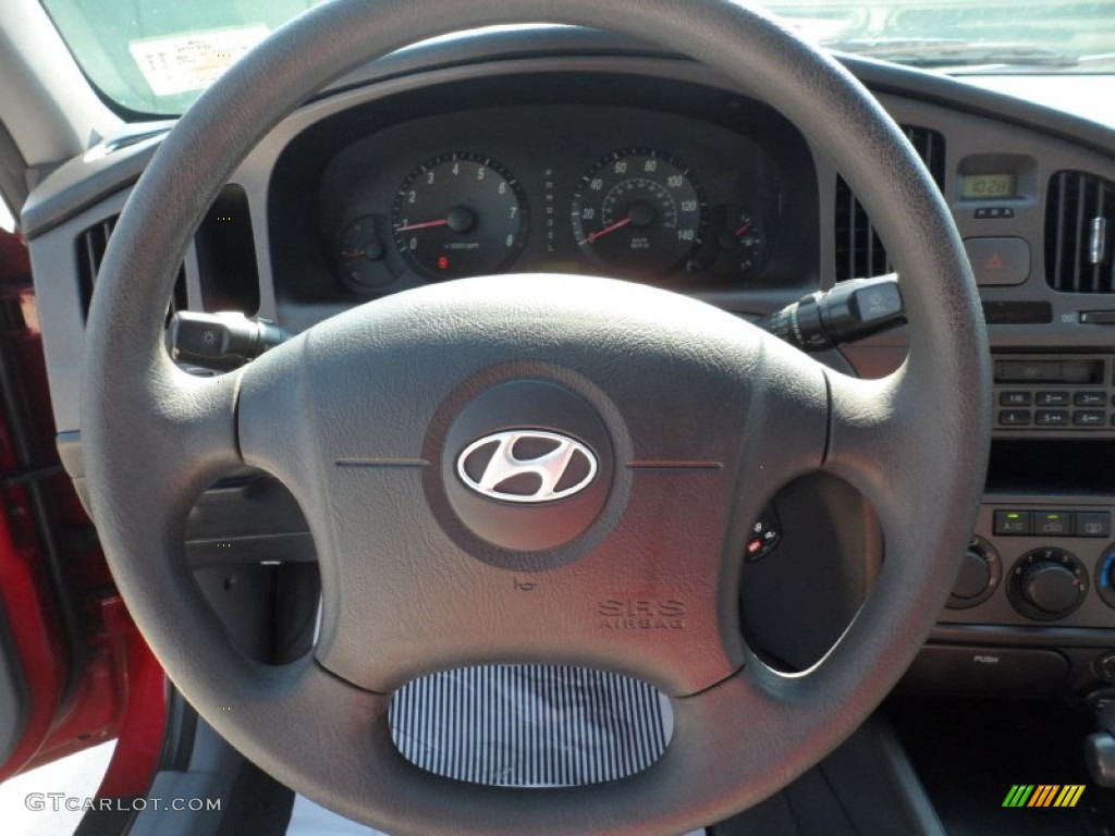 2004 Elantra GLS Sedan - Crimson Dark Red / Gray photo #47
